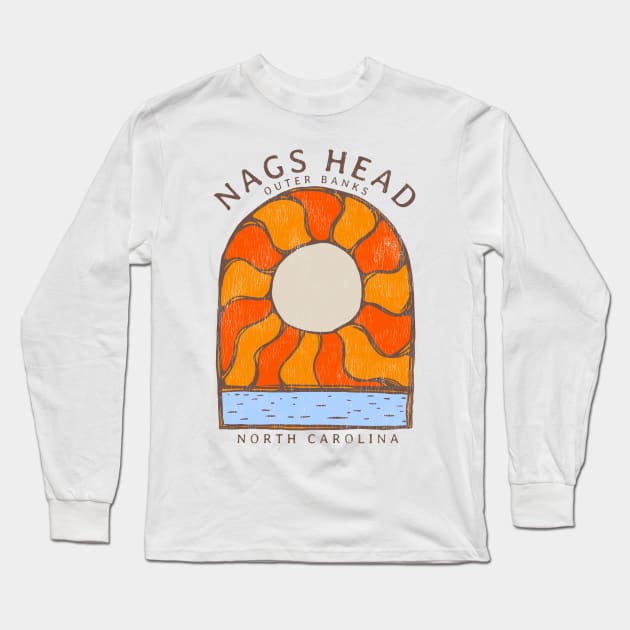 Nags Head, NC Summertime Vacationing Burning Sun Long Sleeve T-Shirt by Contentarama